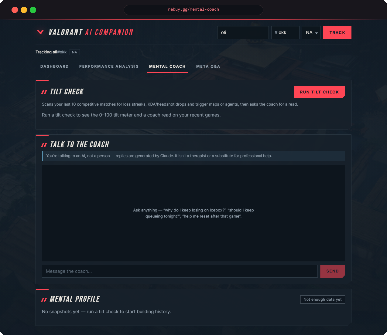 Valorant AI Companion AI mental coach